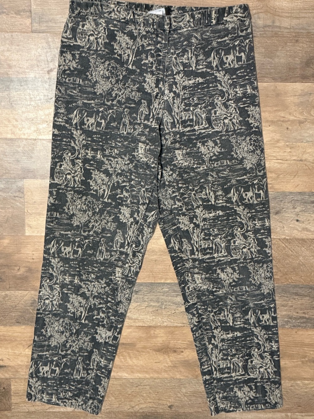 Alanni Vintage 1776 Revolutionary War Colonial Toile Print Pants •Size 8P•